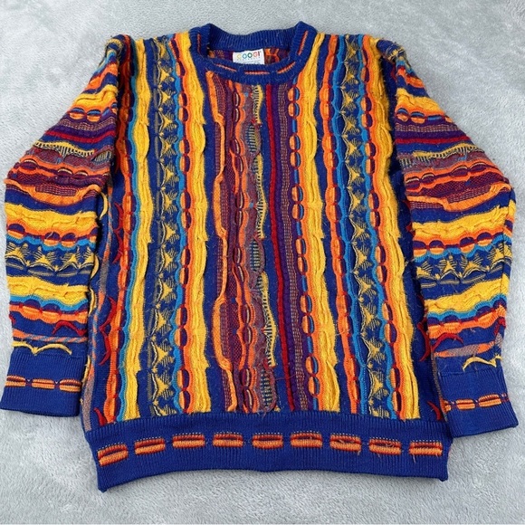 Vintage Coogi Australia Multicolor Sweater Large 100% Cotton - Picture 1 of 12